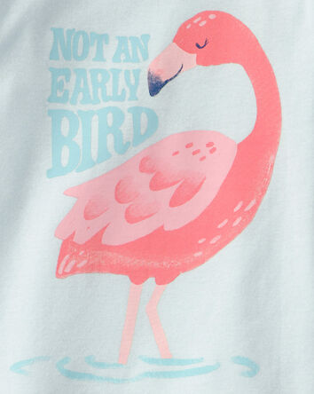 Toddler Girl Flamingo 100% Cotton Short-Sleeve Snug Fit 4-Piece pyjama Set - Pink/Blue, 
