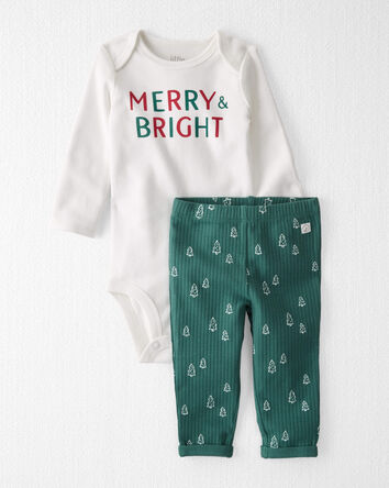 Baby Organic Cotton 2-Piece Merry and Bright Set, 