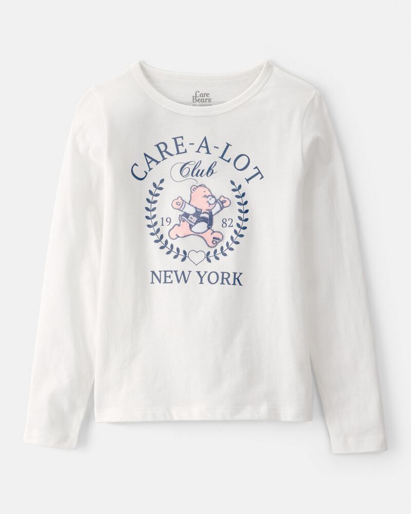 Girls Care Bear Long-Sleeve Top - White, image 1 of 5 slides