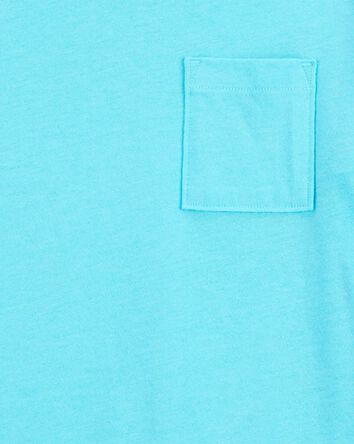 Kid Solid Woven Short-Sleeve Tee - Blue, 