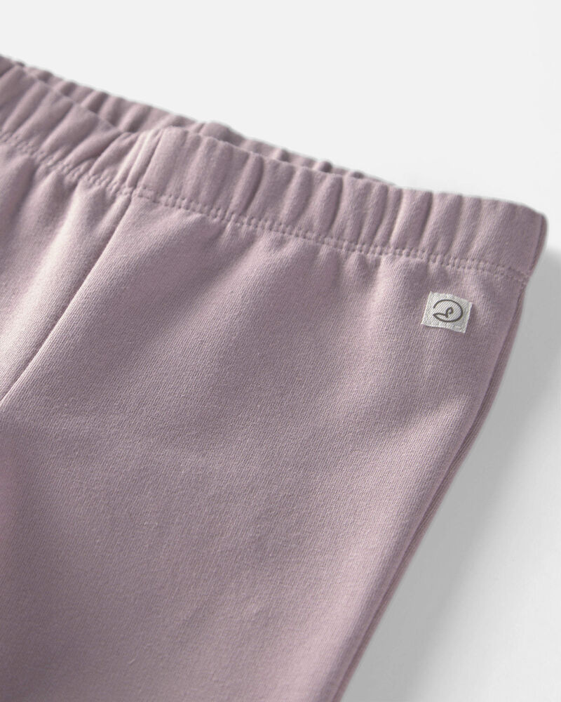 B&eacute;b&eacute; fille - Emballage 2 leggings en molleton recycl&eacute; faits avec du coton biologique, image 2 sur 5 diapositives