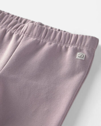 B&eacute;b&eacute; fille - Emballage 2 leggings en molleton recycl&eacute; faits avec du coton biologique, 