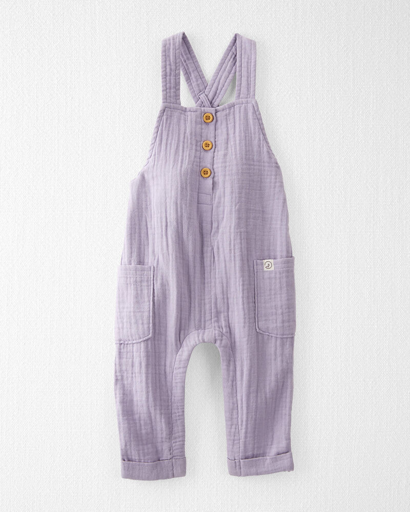 Bébé Salopette en gaze de coton biologique à motifs de lilas, image 1 sur 7 diapositives