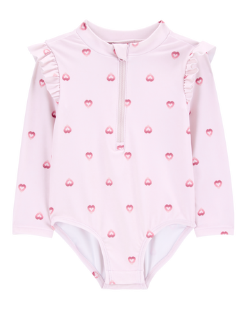 Baby 1-Piece Heart-Print Swimsuit, 
