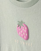 Toddler Girl Strawberry Graphic Tee - Green, image 2 of 4 slides