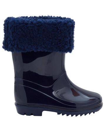 Faux Fur-Lined Rain Boots, 