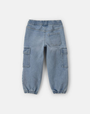 Toddler Boy Denim Cargo Joggers - Light Wash, 