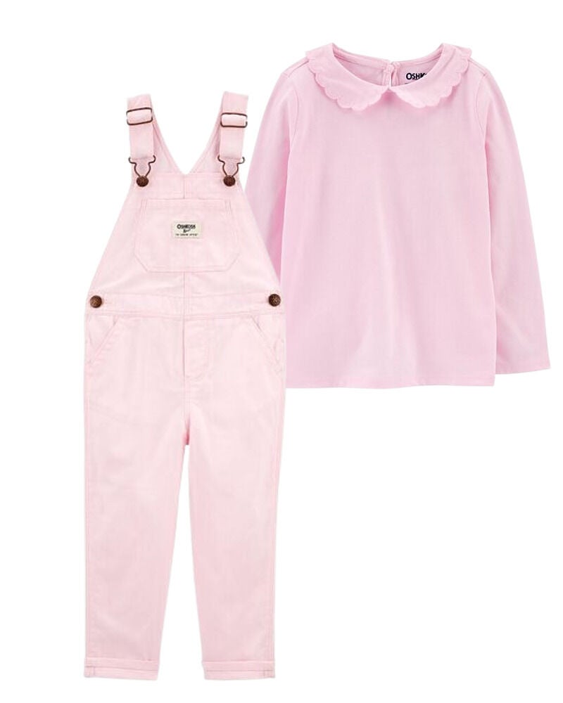 Pink Toddler 2 Piece Top and Overalls Set Carter s Oshkosh Canada