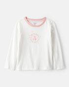 Toddler Girl Ballerina Long-Sleeve Graphic Tee - Cream, image 1 of 3 slides
