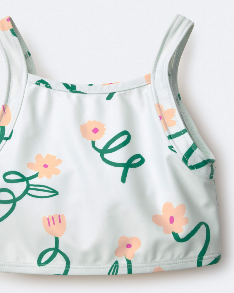 Toddler Girl Tankini in Floral Print - Light Green, image 4 of 7 slides