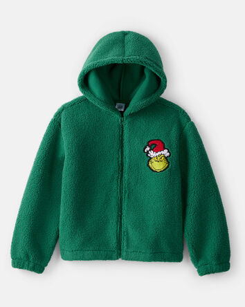 Kid Dr. Seuss™ The Grinch Sherpa Hooded Zip-Up Jacket - Green, 