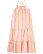 Striped Linen Tiered Maxi Dress, image 2 of 4 slides