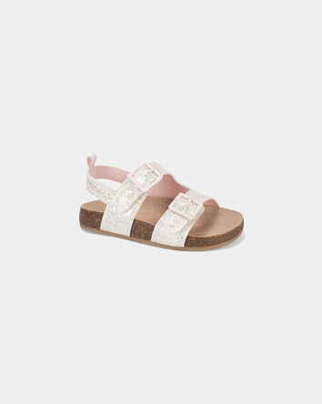 Toddler Girl Glitter Sandals - Cream, 