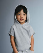Toddler Waffle Knit Hooded Top - Heather Grey, image 3 of 6 slides