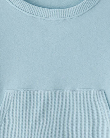 Girls Thermal Sweatshirt & Flared Pant Set - Blue, 