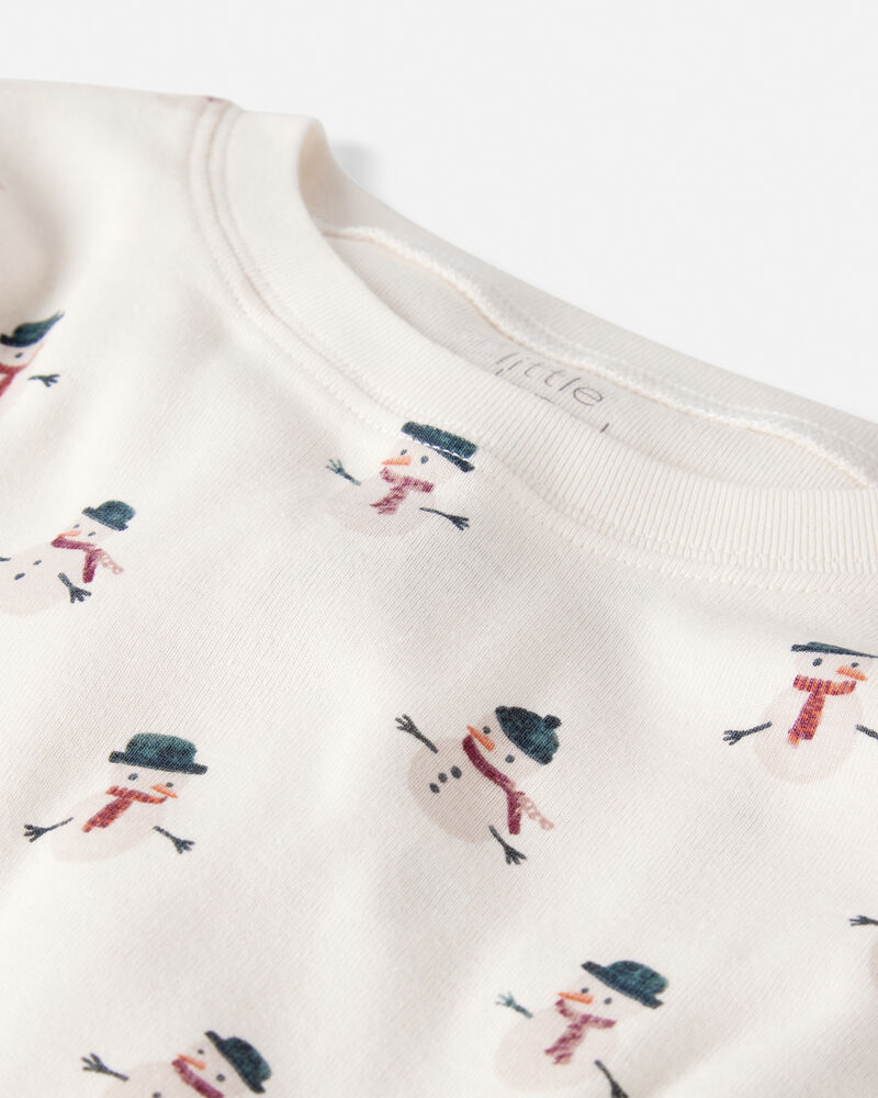 Kid Organic Cotton Snowman Print Pyjamas, image 2 of 4 slides