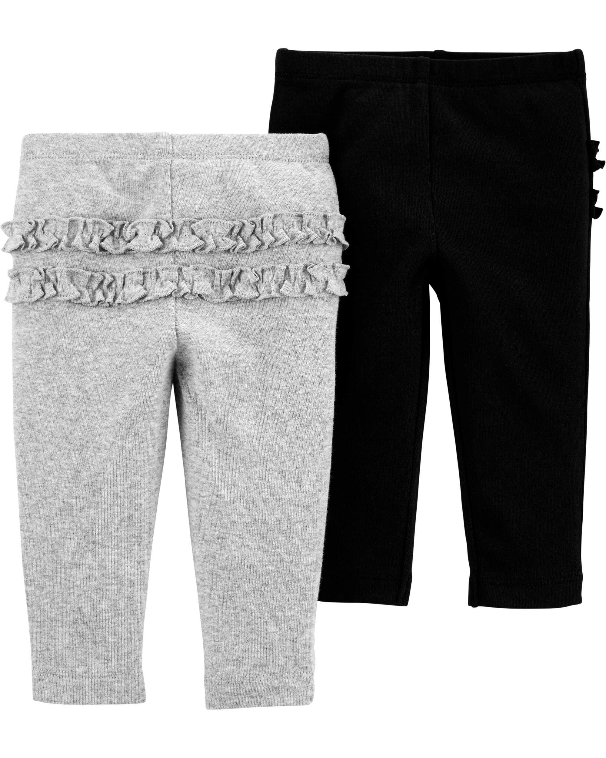 Multi Baby 4 Pack Ruffle Detail Cotton Pants Carter s Oshkosh Canada