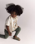 Tout-petit gar&ccedil;on - Chemise boutonn&eacute;e &agrave; manches courtes - Cr&egrave;me, image 5 sur 6 diapositives