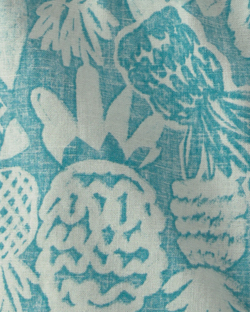 Tout-petit gar&ccedil;on - Short en lin &agrave; motif ananas - Bleu, image 3 sur 3 diapositives