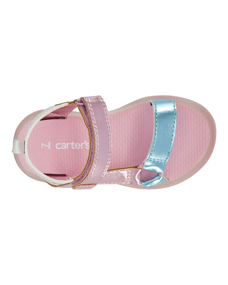 Toddler Light Up Metallic Sandals - Pink/Blue, image 5 of 8 slides