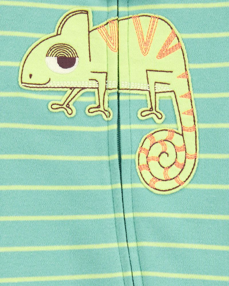 Baby Iguana Snap-Up Cotton Sleeper Pyjamas, image 2 of 4 slides