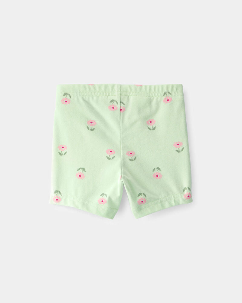 B&eacute;b&eacute; fille - Short de cycliste &agrave; fleurs - Vert, image 2 sur 3 diapositives