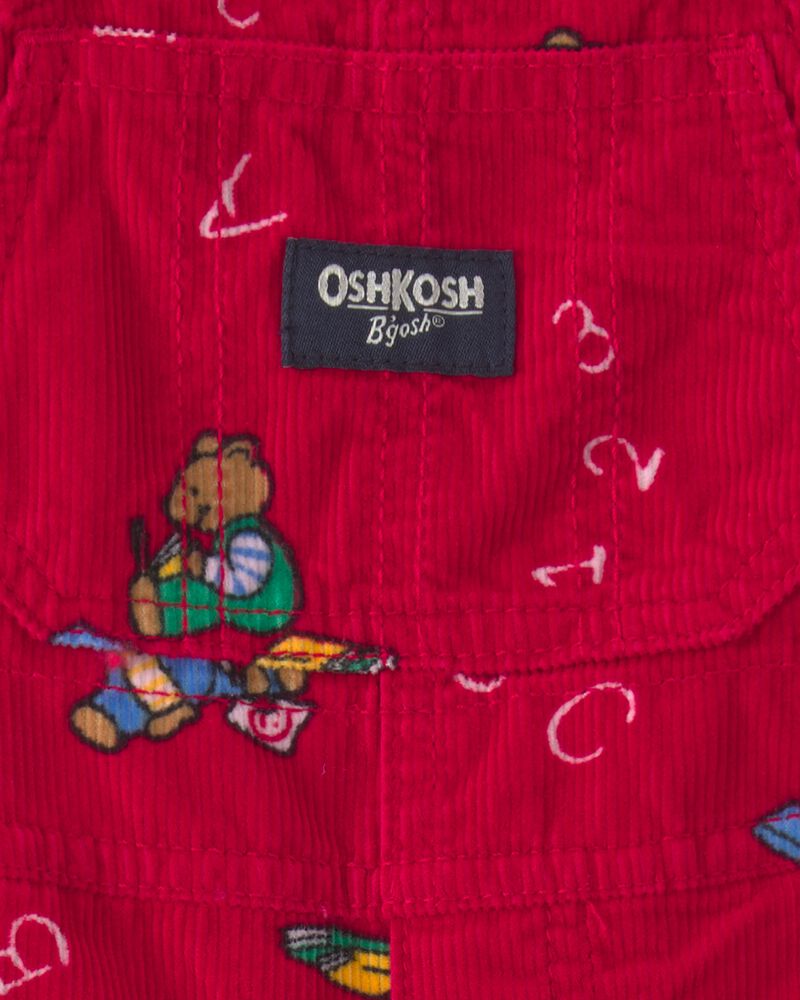Baby Bear Corduroy Overalls - Red, image 6 of 7 slides