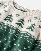 Kids Organic Cotton Fair Isle Sweater Knit Pullover, image 3 of 4 slides