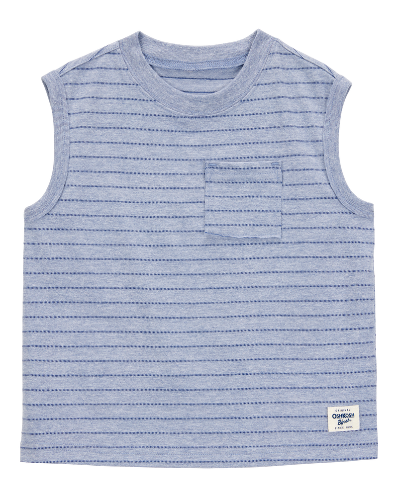Toddler Striped Textured Tank - Blue, image 1 of 3 slides