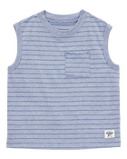 Toddler Striped Textured Tank - Blue, image 1 of 3 slides