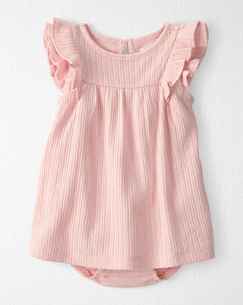 B&eacute;b&eacute; fille - Robe cache-couche avec coton biologique &agrave; motif ajour&eacute;, 