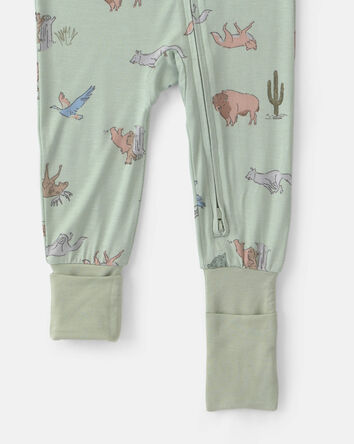 Baby Boy 1-Piece Animals PurelySoft&trade; Snug Fit Pyjama - Green, 