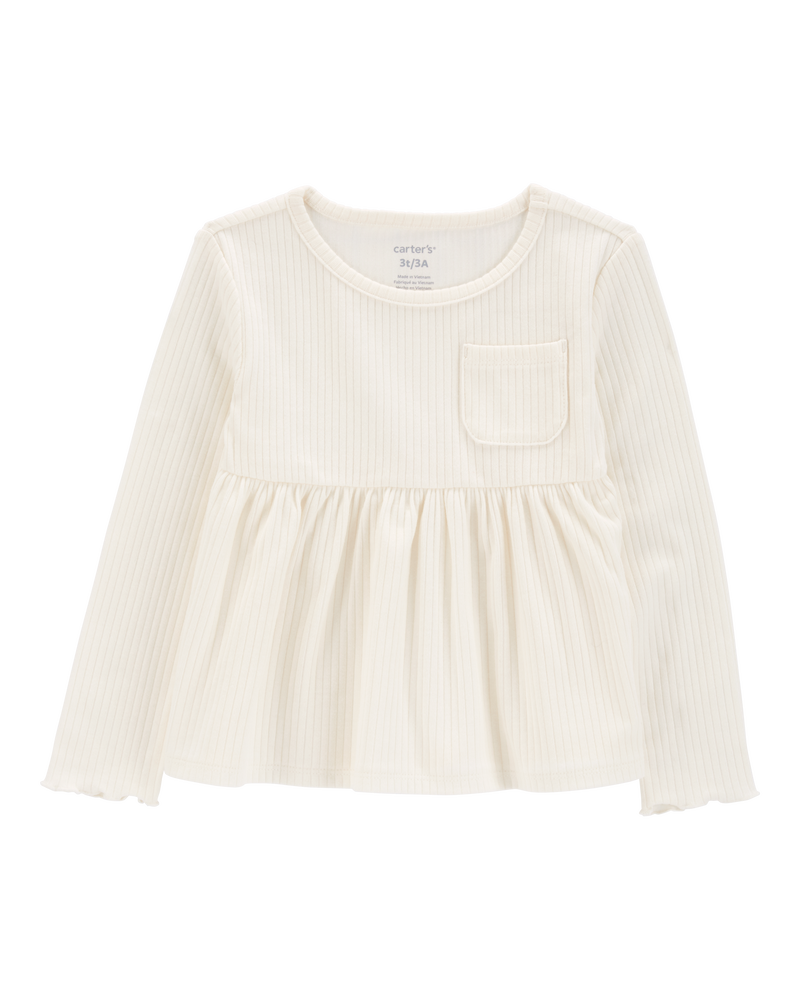 Toddler Long-Sleeve Peplum Top, image 1 of 3 slides