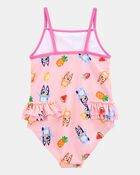 Toddler Girl Bluey&trade; 1-Piece Swimsuit - Pink, image 2 of 3 slides