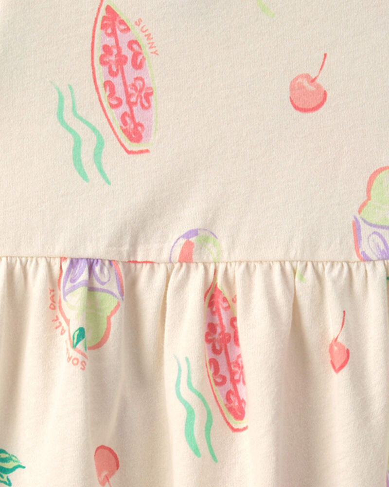 Baby Girl Summer Sleeveless Dress - Cream, image 3 of 4 slides