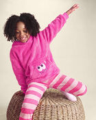 Girls Monster Fleece Loose Fit Pyjama Hoodie - Pink, image 3 of 4 slides