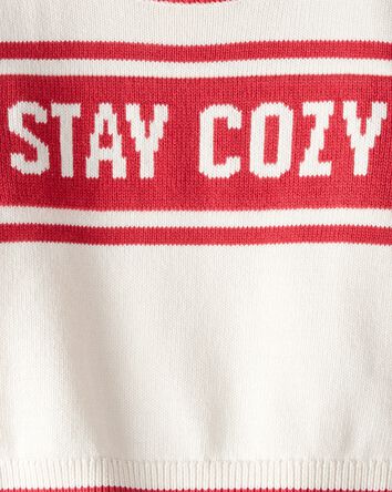 Toddler Stay Cozy Sweater - Red/White, 