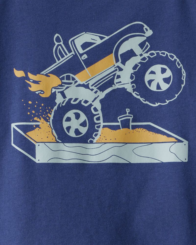 Toddler Boy Monster Truck Long-Sleeve Graphic Tee - Navy, image 5 of 6 slides