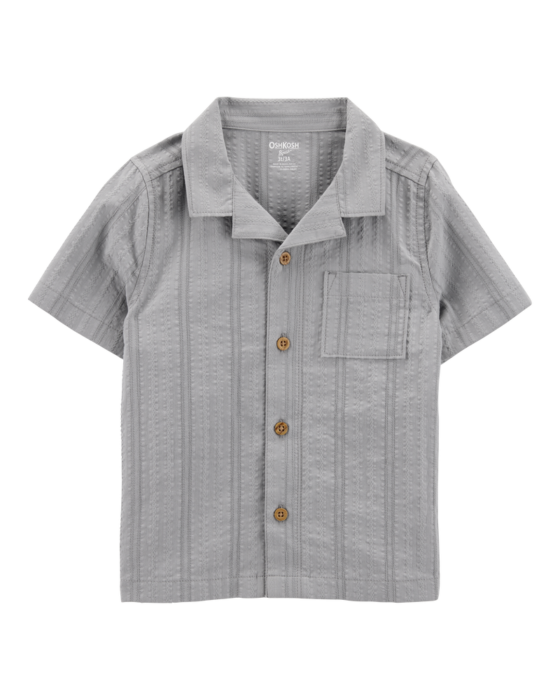 Toddler Seersucker Button-Down Shirt - Grey, image 1 of 4 slides