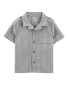 Toddler Seersucker Button-Down Shirt - Grey, image 1 of 4 slides