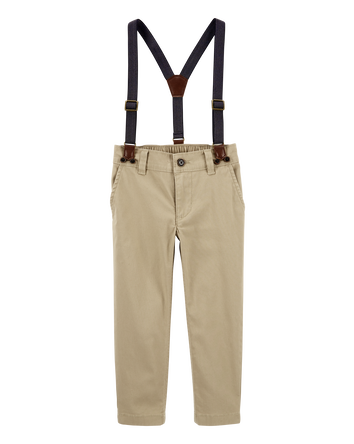 Toddler Boy The Favourite: Khaki Suspenders, 