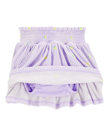 Baby Striped Lemon Print Skort - Purple, 