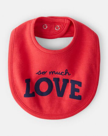 Baby Valentine's Day So Much Love Bib - Red, 