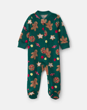 Baby Christmas Gingerbread 2-Way Zip Sleeper - Green, 