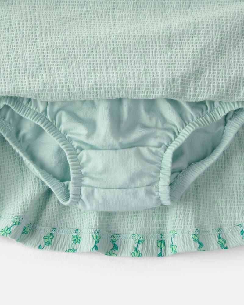 B&eacute;b&eacute; fille - Ensemble 2 pi&egrave;ces haut &agrave; manches courtes et jupe, vigne &ndash; Vert, image 2 sur 3 diapositives
