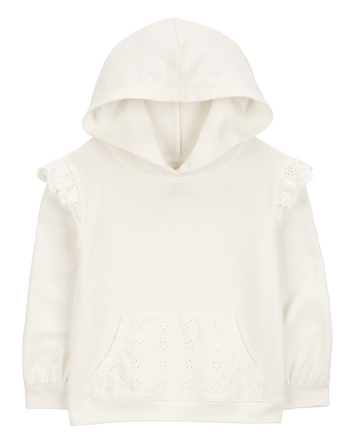 Toddler French Terry Eyelet Hoodie - Cream, 