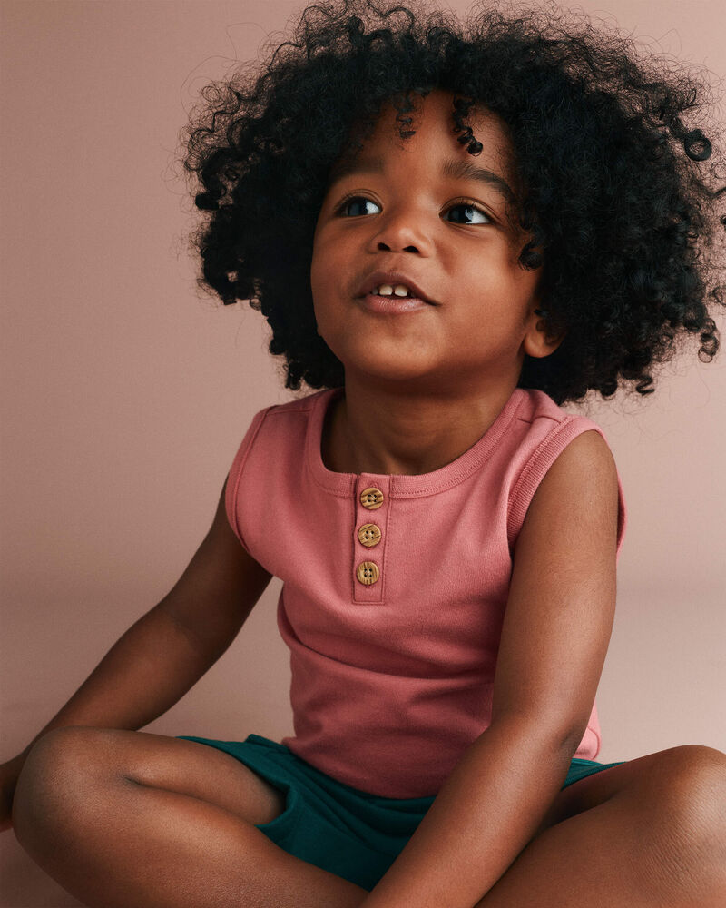 Toddler Boy Henley Tank - Burgundy, image 1 of 5 slides