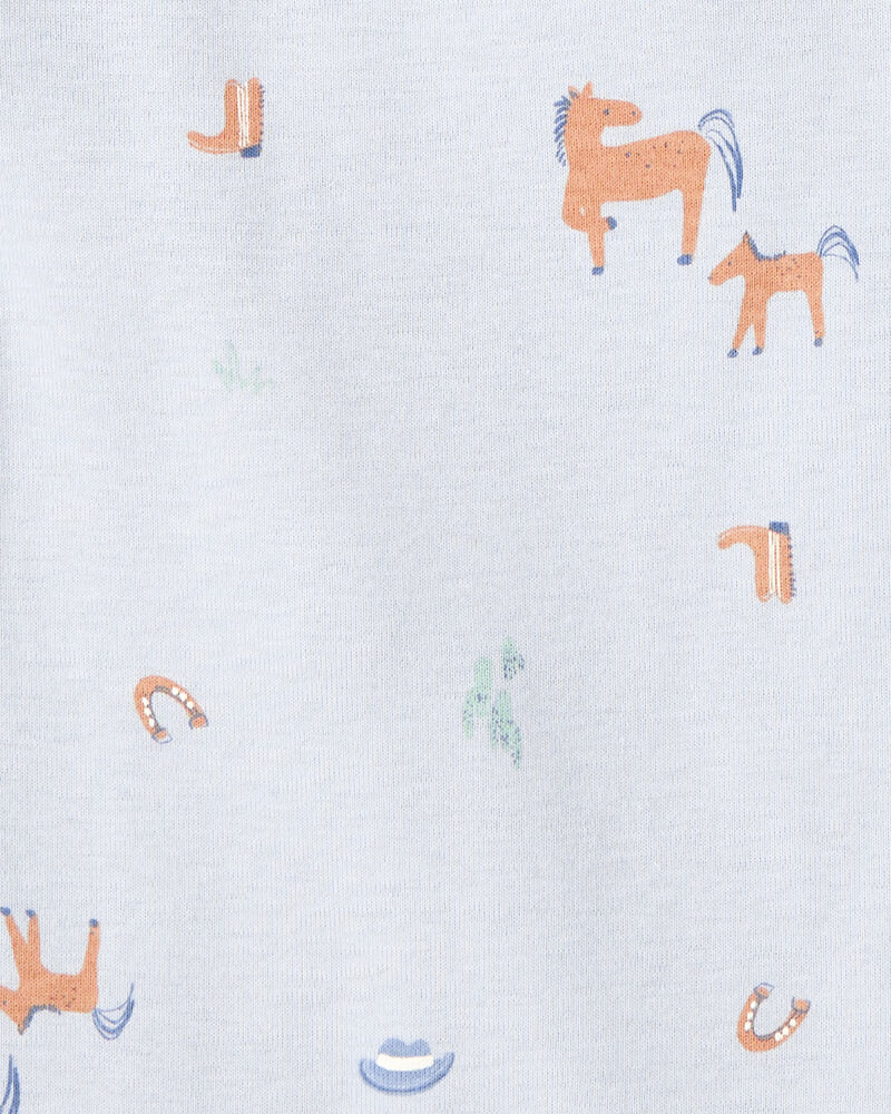 B&eacute;b&eacute; gar&ccedil;on - Emballage de 5 cache-couches en coton &agrave; imprim&eacute; Far West &ndash; Bleu/blanc/orange/vert, image 6 sur 6 diapositives