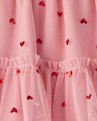 Toddler Girl Heart Tulle Skirt - Pink, image 3 of 4 slides