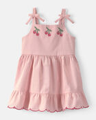 Tout-petit fille - Robe sans manches &agrave; motif de cerises - Rose, image 1 sur 3 diapositives